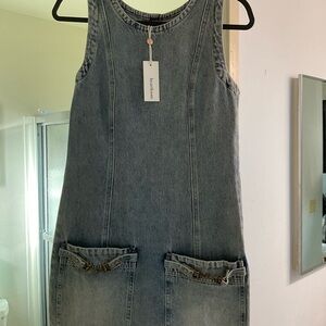 Heartloom Light Blue Stonewash Denim Pinafore Dress